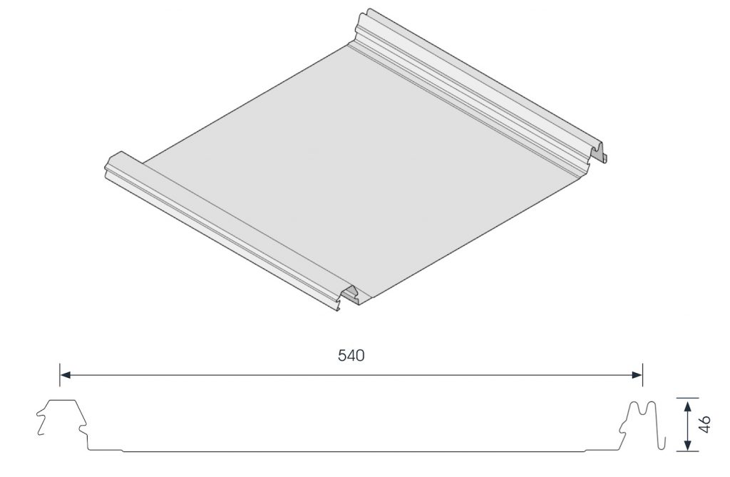 Lastre metalliche continue per facciate e coperture - lastra 540mm